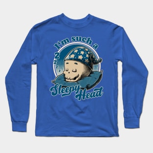 Skull Sleepyhead - Cute Funny Pun Long Sleeve T-Shirt